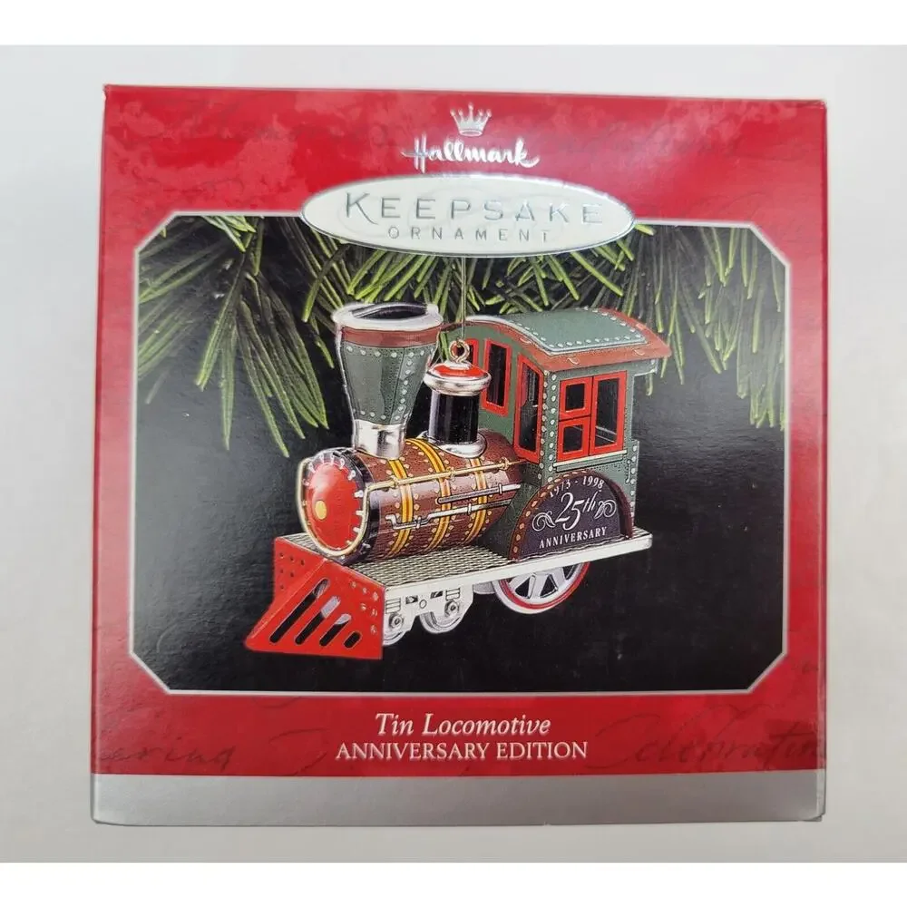 Hallmark Keepsake Tin Locomotive Ornament Anniversary Ed. Christmas 1998 NIB